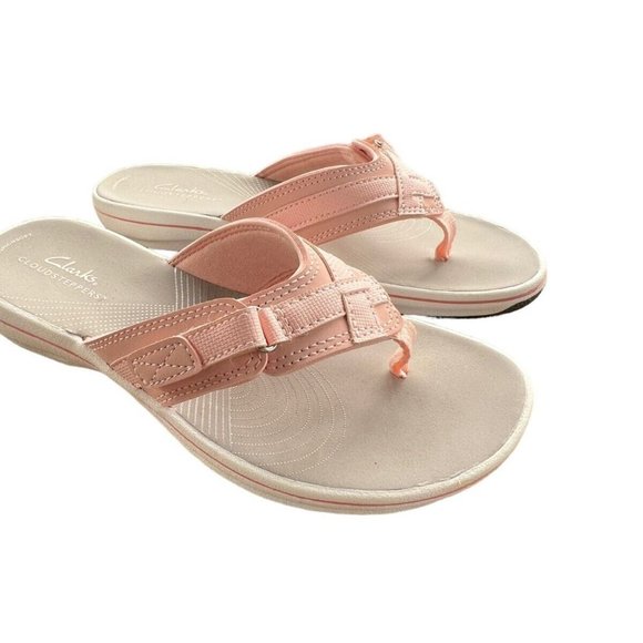 CLARKS Cloudsteppers Breeze Sea Women's Pink Flip Flops -Size 6 - Picture 3 of 6